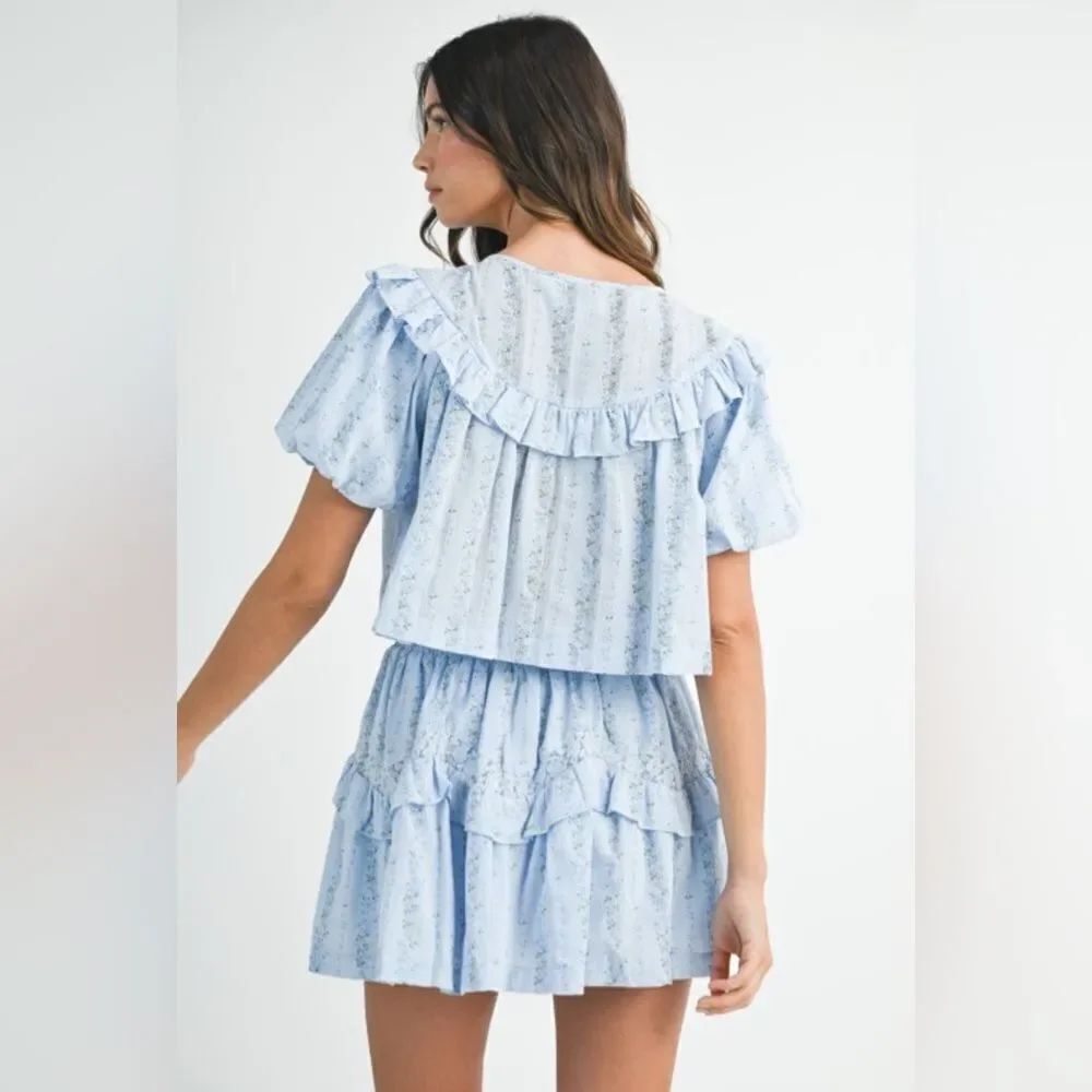 Light Blue Ruffled Two-Piece Set - Picture 9 of 16